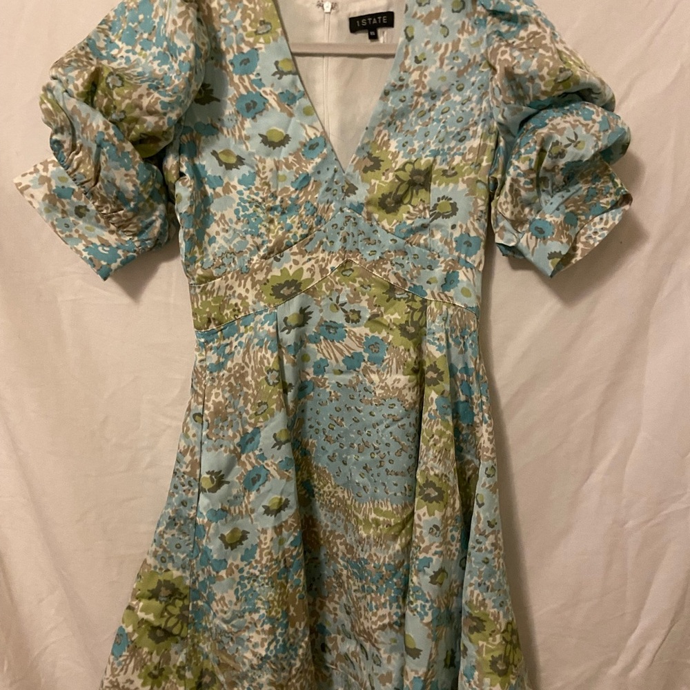 1. State Blue Smocked Puff Sleeve Sundress